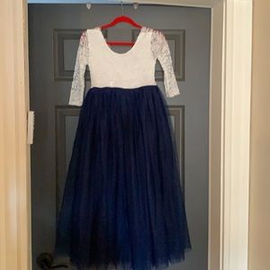 Gorgeous Navy and white/off white gown. Girls size 6